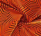 Orange black mikado jacquard